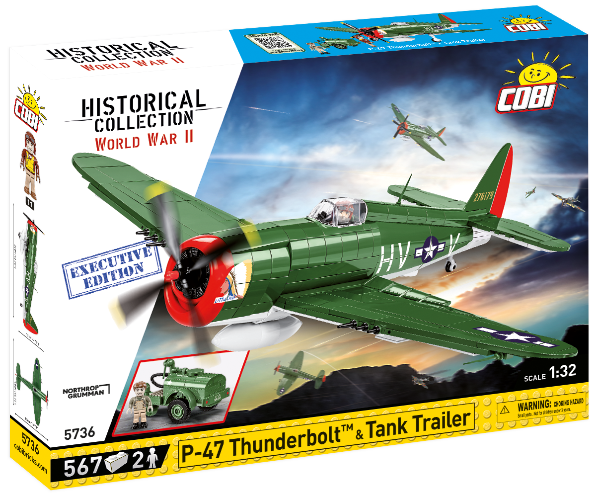 COBI® 5736 WWII P-47 Thunderbolt & Tank Trailer - Executive Edition