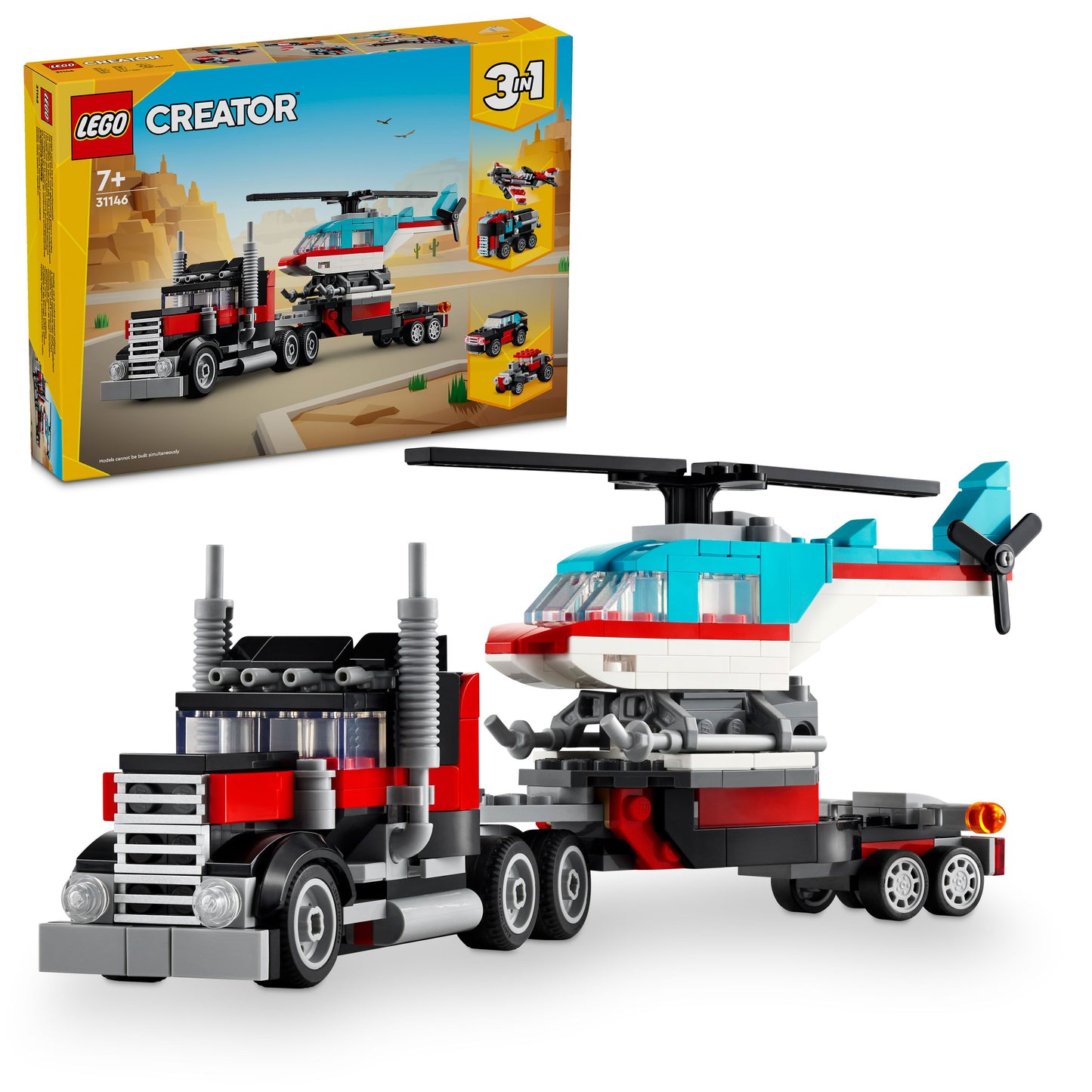 LEGO® Creator 31146 Tieflader mit Hubschrauber